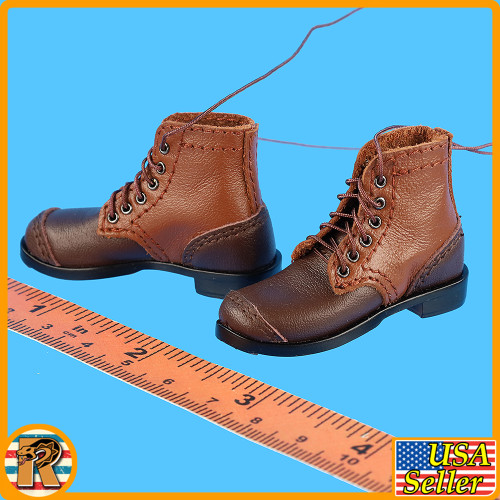 Nordland Panzergrenadier 1945 - Brown Boots (for Feet) - 1/6 Scale