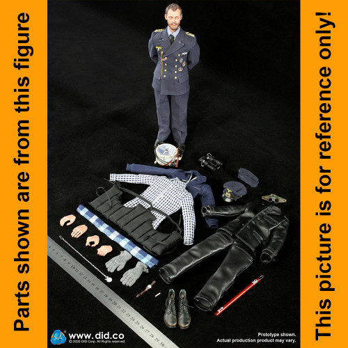 Johann U Boat - Grey Shirt & Tie #2 - 1/6 Scale