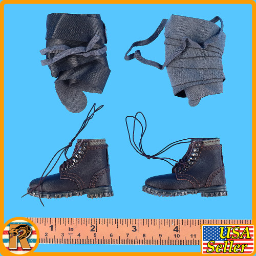 Arthur WWI German Gunner - Leather Boots & Leggings - 1/6 Scale