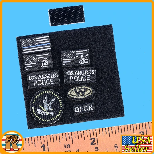 Male Los Angeles SWAT - Police Patches Set - 1/6 Scale Part - Easy Simple
