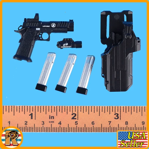Male Los Angeles SWAT - 2011 Pistol & Holster Set - 1/6 Scale Part - Easy Simple