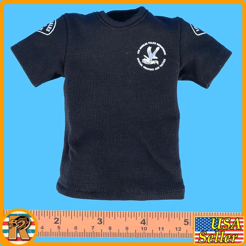 Male Los Angeles SWAT - Black T Shirt - 1/6 Scale Part - Easy Simple