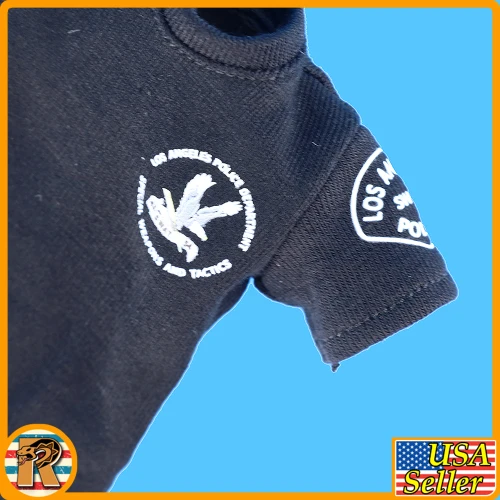 Female Los Angeles SWAT - Black T Shirt (Female) - 1/6 Scale Part - Easy Simple