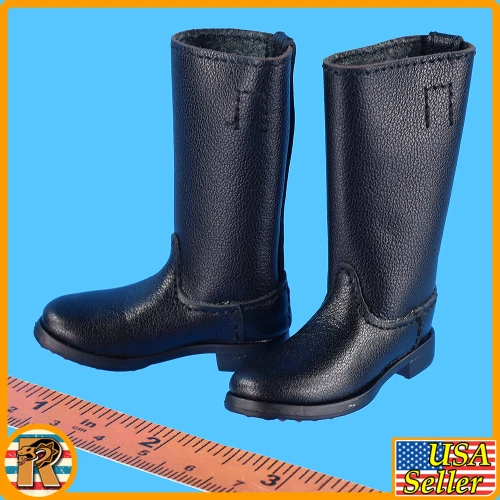 Jakob German GD Officer - Leather Jack Boots (for Feet) - 1/6 Scale Part - DID