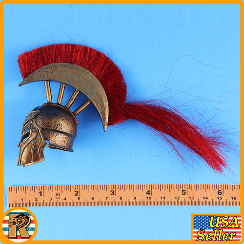 Spartan Commander Gold - Helmet w/ Red Plume - 1/6 Scale -