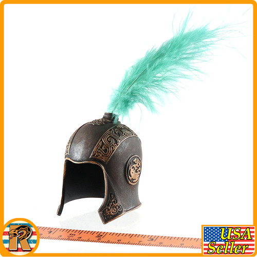 Qin Army Zhao Kuang - Metal Helmet w/ Feather - 1/6 Scale -