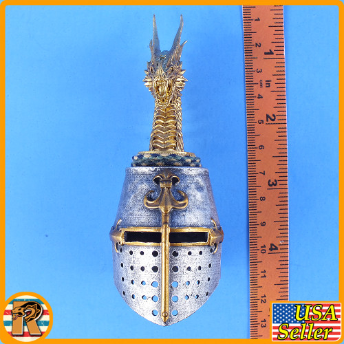 ST John's Knight - Dragon Metal Helmet #2 - 1/6 Scale -