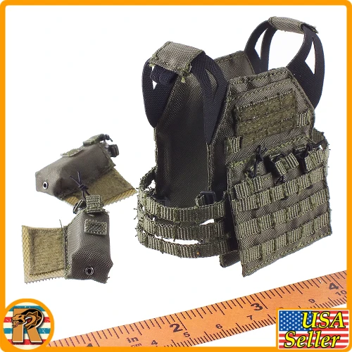 Special Forces Weapons D - Green Assault Vest Set #2 - 1/6 Scale -