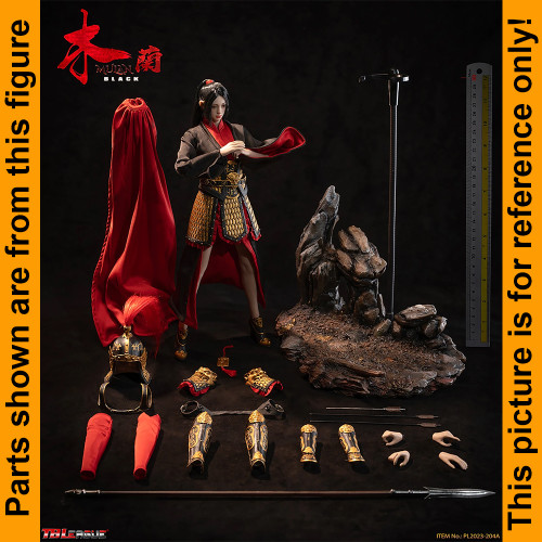 Mulan (Black) - Red Sleaveless Skirt - 1/6 Scale -