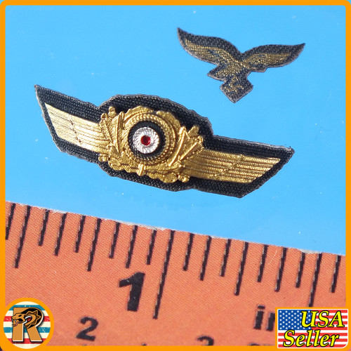 Galland Luftwaffe Pilot - Officer Hat w/ Badges - 1/6 Scale -
