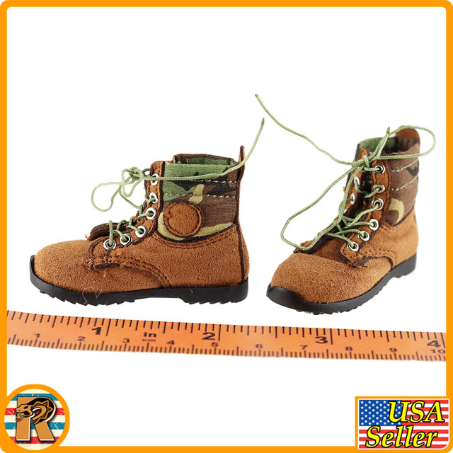 PLAAF Airbornes Troops Leather Boots (for Feet) 1/6 Scale