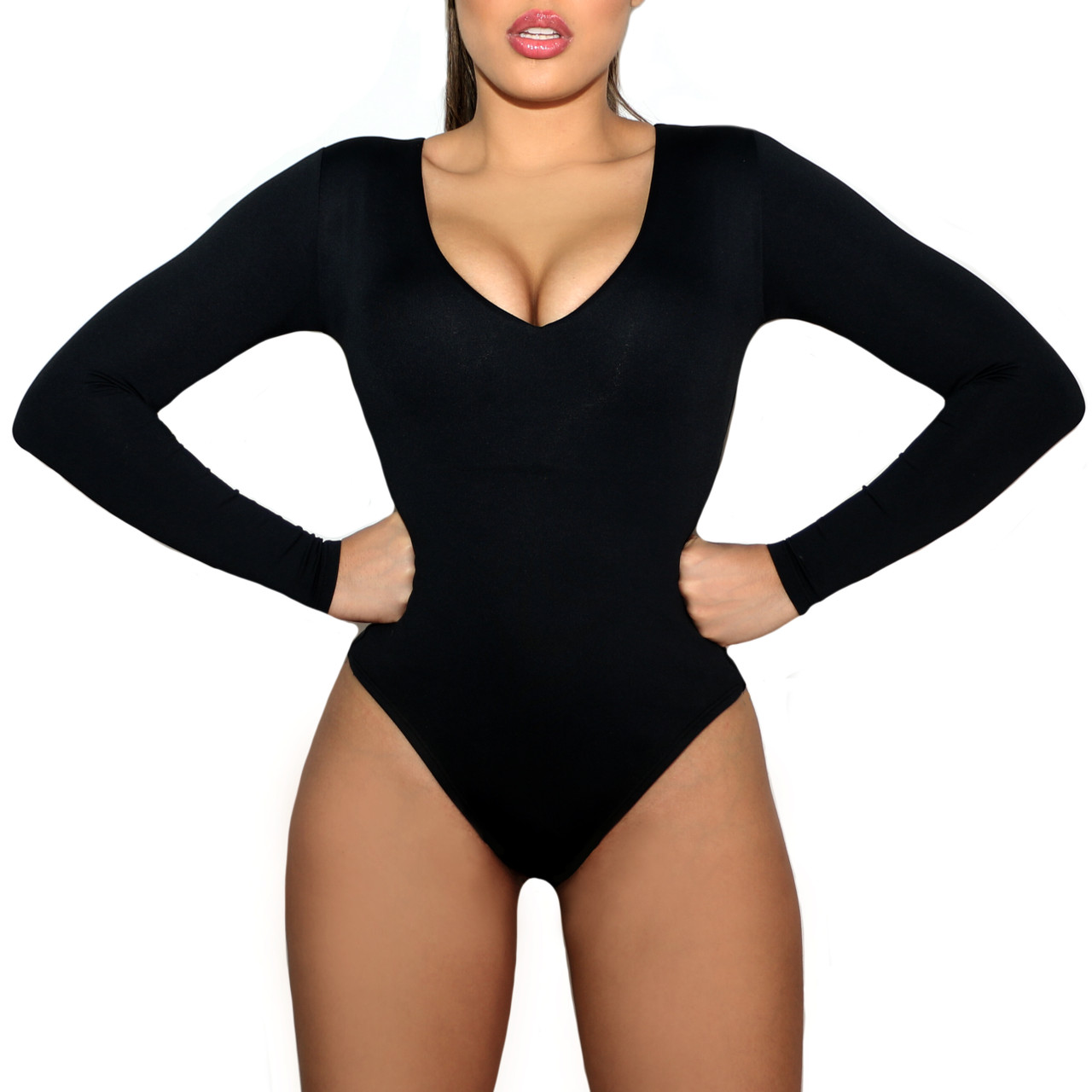 HAPPY CAMI SHAPER BODYSUIT LONG SLEEVE TRIPLE TUMMY LAYER - SHOP YAHAIRA INC