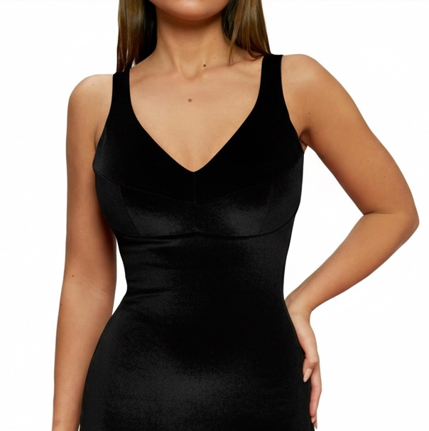 VELVET DRESS SHAPER TRIPLE TUMMY LAYER