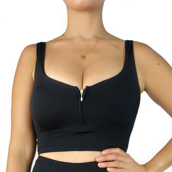 SPORTS BRA ZIPPER TOP
