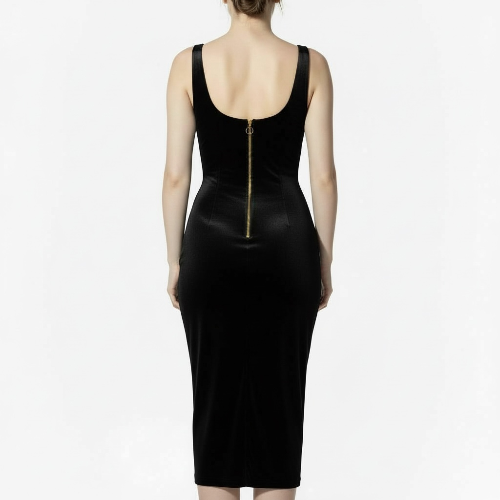 SCOOP VELVET DRESS SHAPER TRIPLE TUMMY LAYER