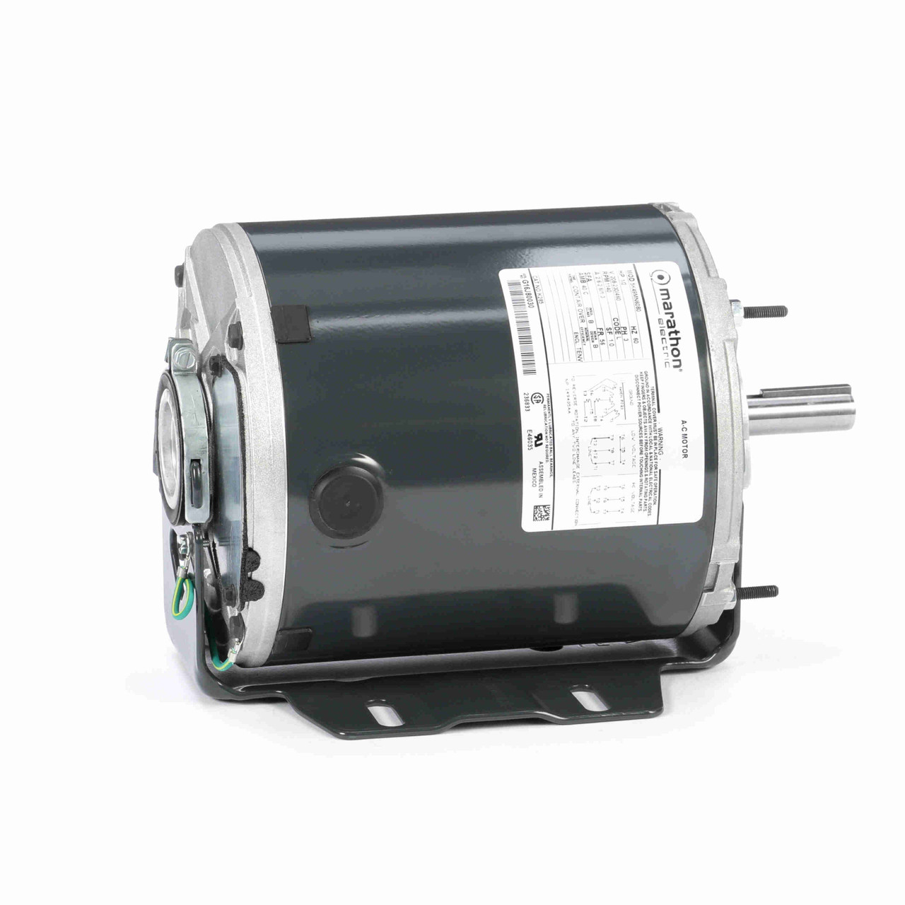 K285, 1/2 Hp, 1200 Rpm, 56 FR, 208-230/460 Vac, 3 PH, TENV, Resilient Base, Fan & Blower, 5K49MN6080.