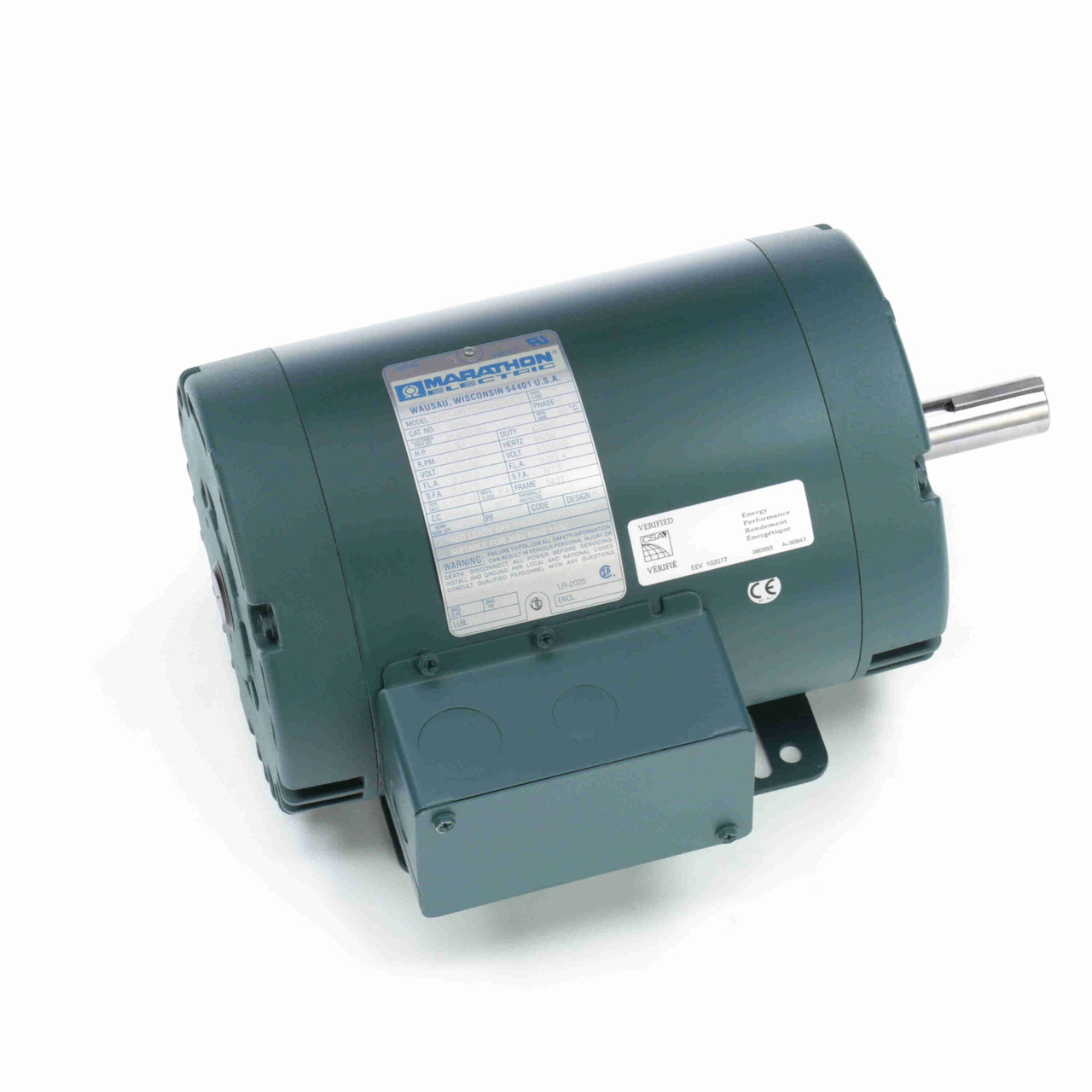 U758, 1 Hp, 1800 Rpm, 143T FR, 208-230/460 Vac, 3 PH, DP, Rigid Base, General Purpose Motor, 143TTDR6027