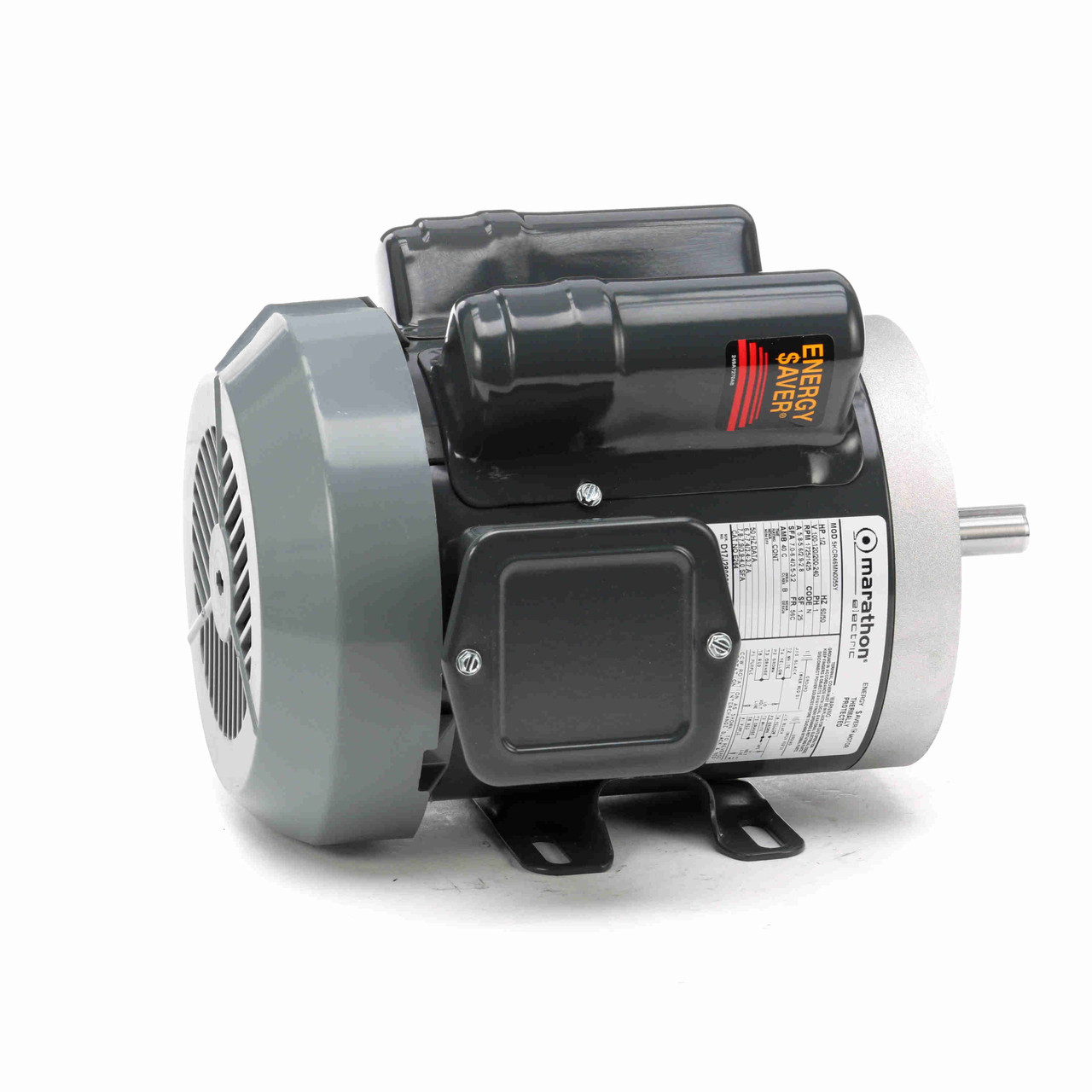 Marathon Electric E264, 1/2 Hp, 1800 Rpm, 56C FR, 100-120/200-240 V, 1 PH, TEFC, C-Face, Rigid Base, General Purpose, Manual Overload, 5KCR46MN0055Y