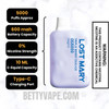 Triple Berry Duo Ice Lost Mary OS5000 Zero Nicotine Vape specifications