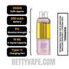 Clear Pink Dinner Lady Snap Pro 35K Disposable Vape Pod With Package Box