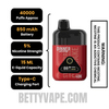 Strawberry Cupcake Dinner Lady 40K Disposable Vape Specifications