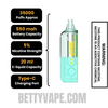 Lemon Headz Kado Bar Snap 2.0 35K Disposable Vape Pod Specification