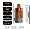 Peach Ice Beri Cliq 50K Disposable Vape Pod Specifications
