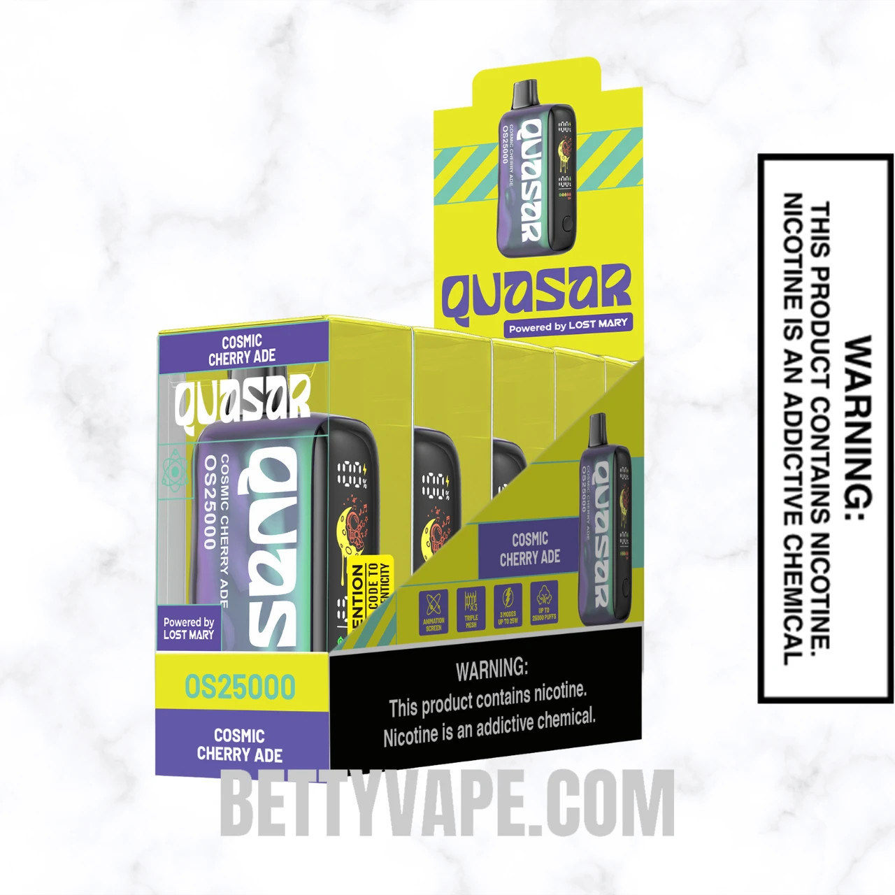 Cosmic Cherry Ade Lost Mary Quasar OS25000 Diposable Vape with pack of 5