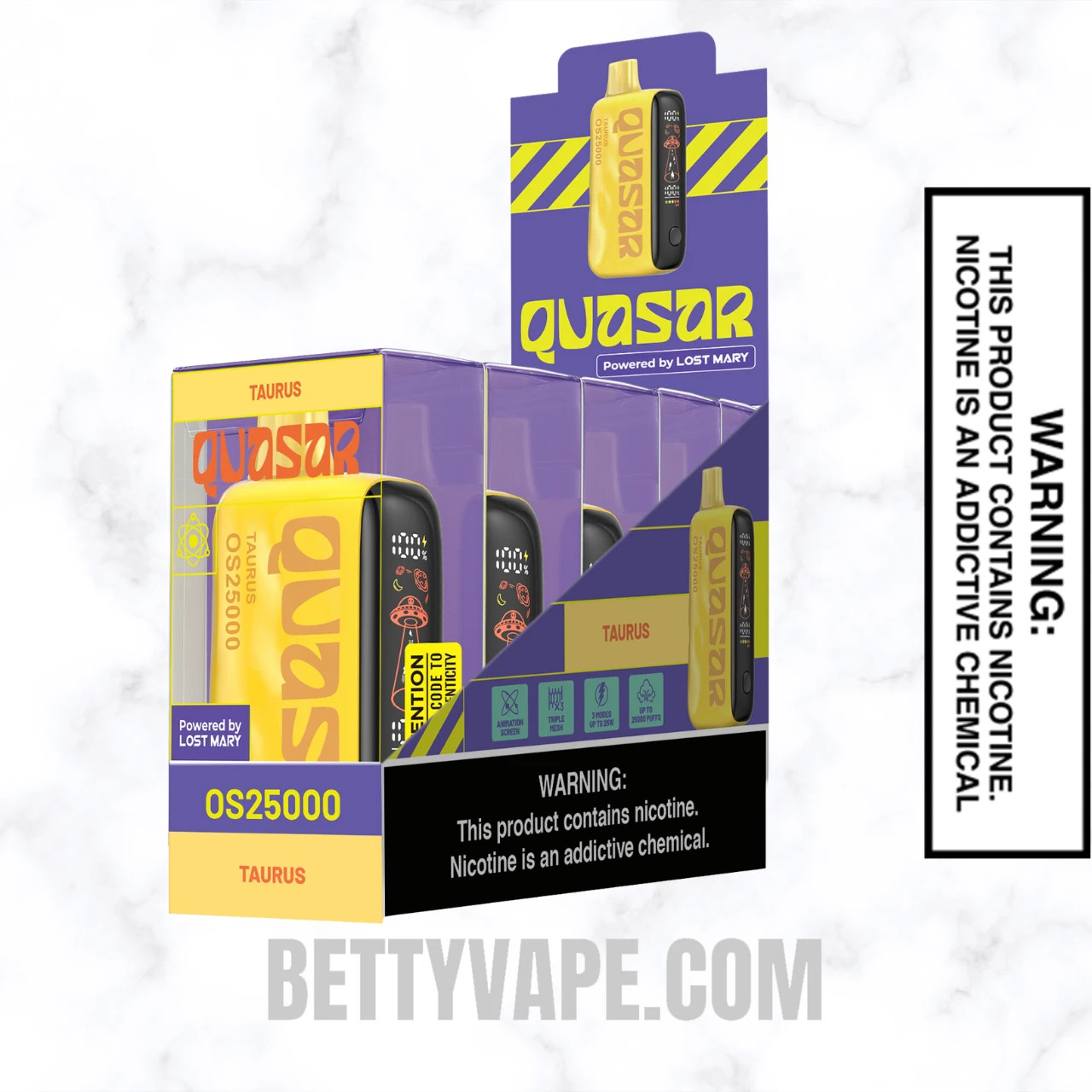 Taurus  Lost Mary Quasar OS25000 Disposable Vape with pack of 5