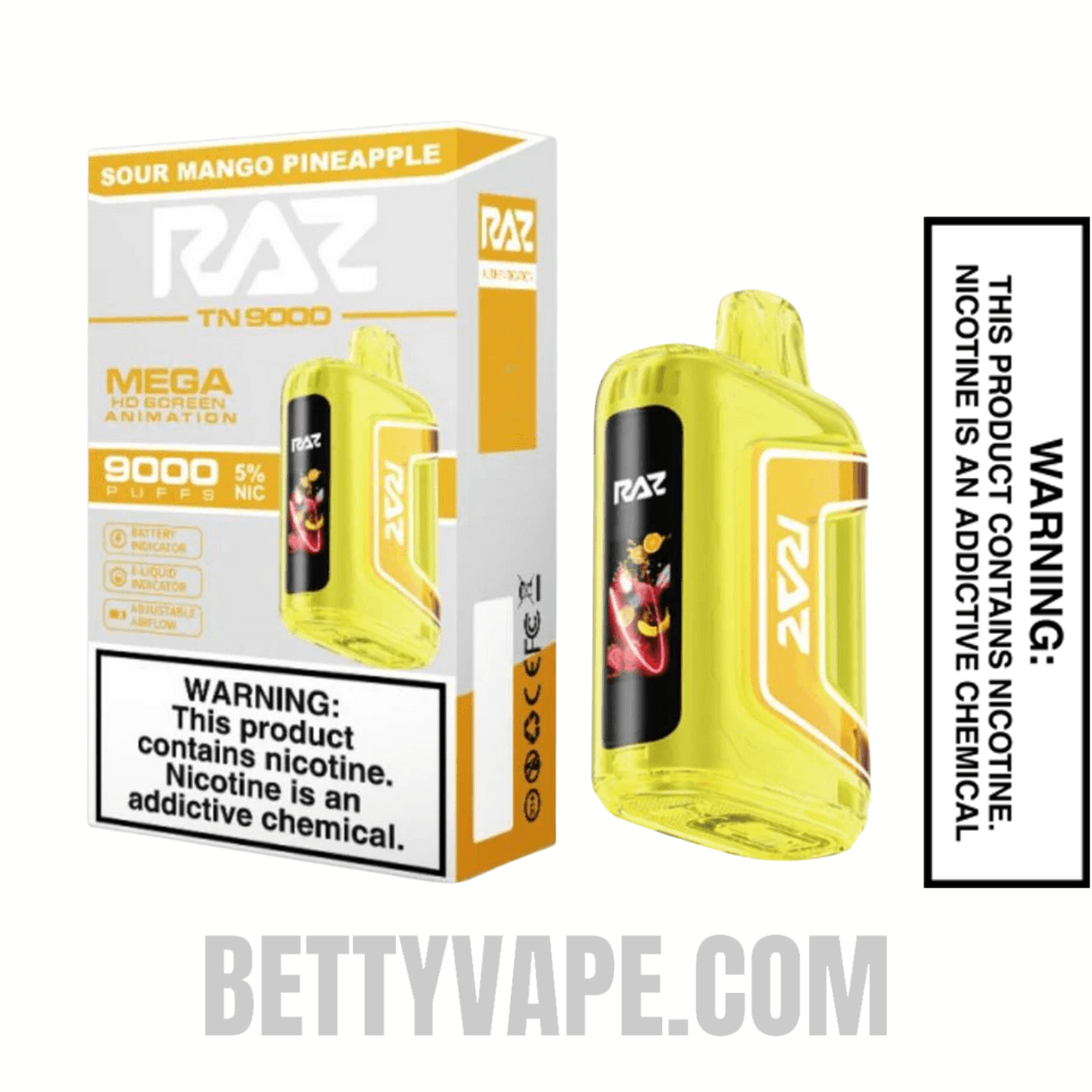 Sour Mango Pineapple RAZ TN9000 Disposable Vape With Box Packet
