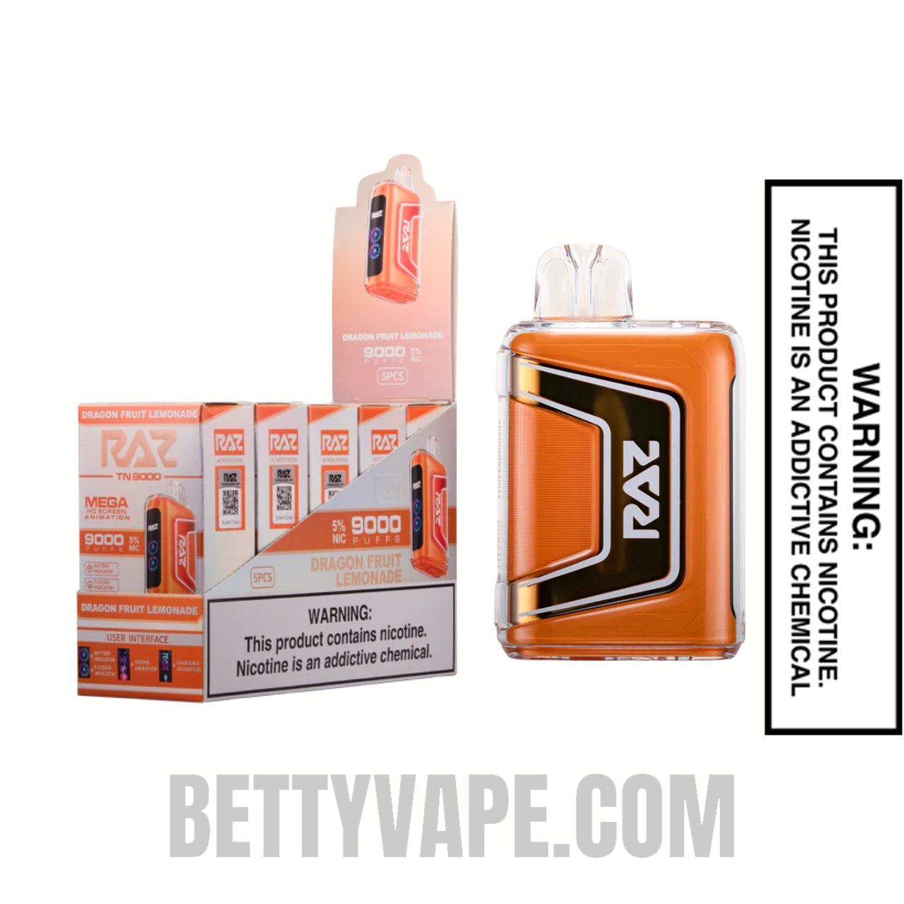 Dragon Fruit Lemonade RAZ TN9000 Disposable Vape with bundle box