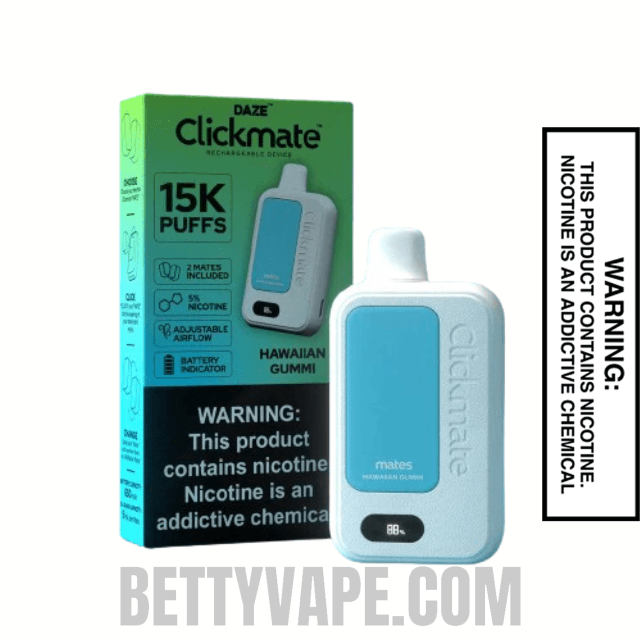 Hawaiian Gummi 7 Daze Clickmate Vape 15000 Puffs With Package Box