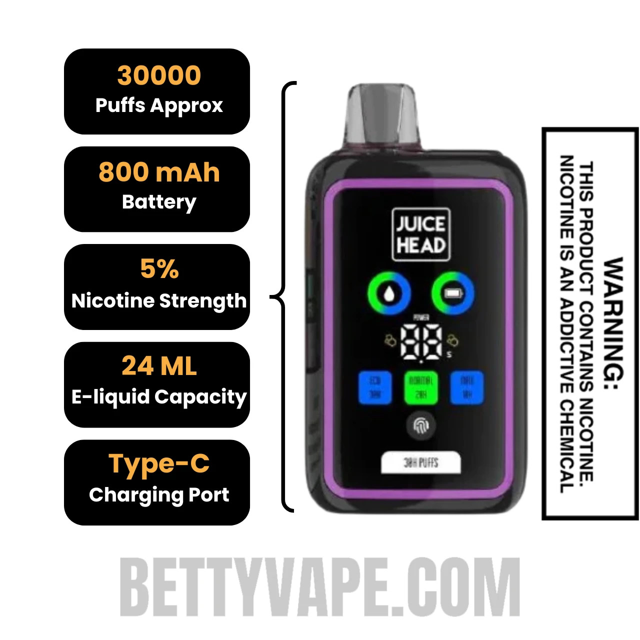 Juice Head Peach Berry Vape 30000 Puffs | BettyVape