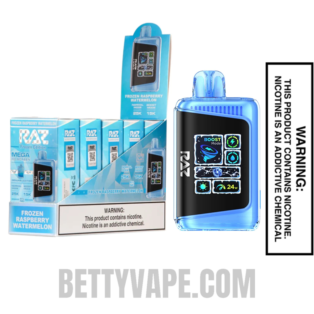 Frozen Raspberry Watermelon RAZ DC25000 Frozen Edition Vape With Bundle Pack