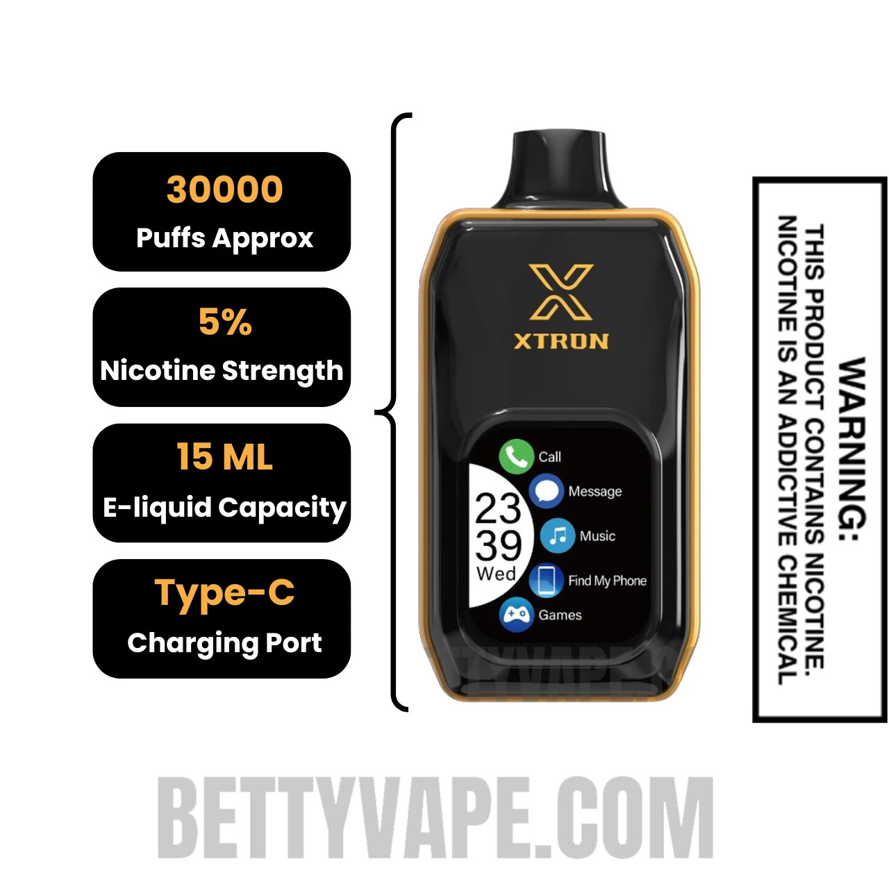 Mango Mania Posh XTRON Disposable Vape 30000 Puffs Specifications