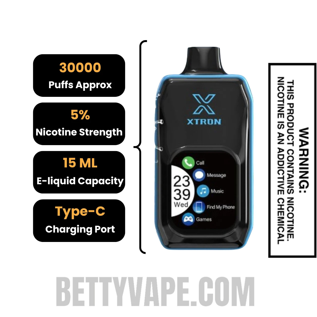 Berry Licious Posh XTRON 30000 Puffs Disposable Vape Specifications