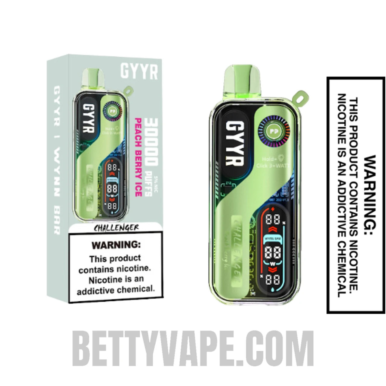 Peach Berry Ice GYYR X Wynn Bar Challenger 30K Vape with Package Box