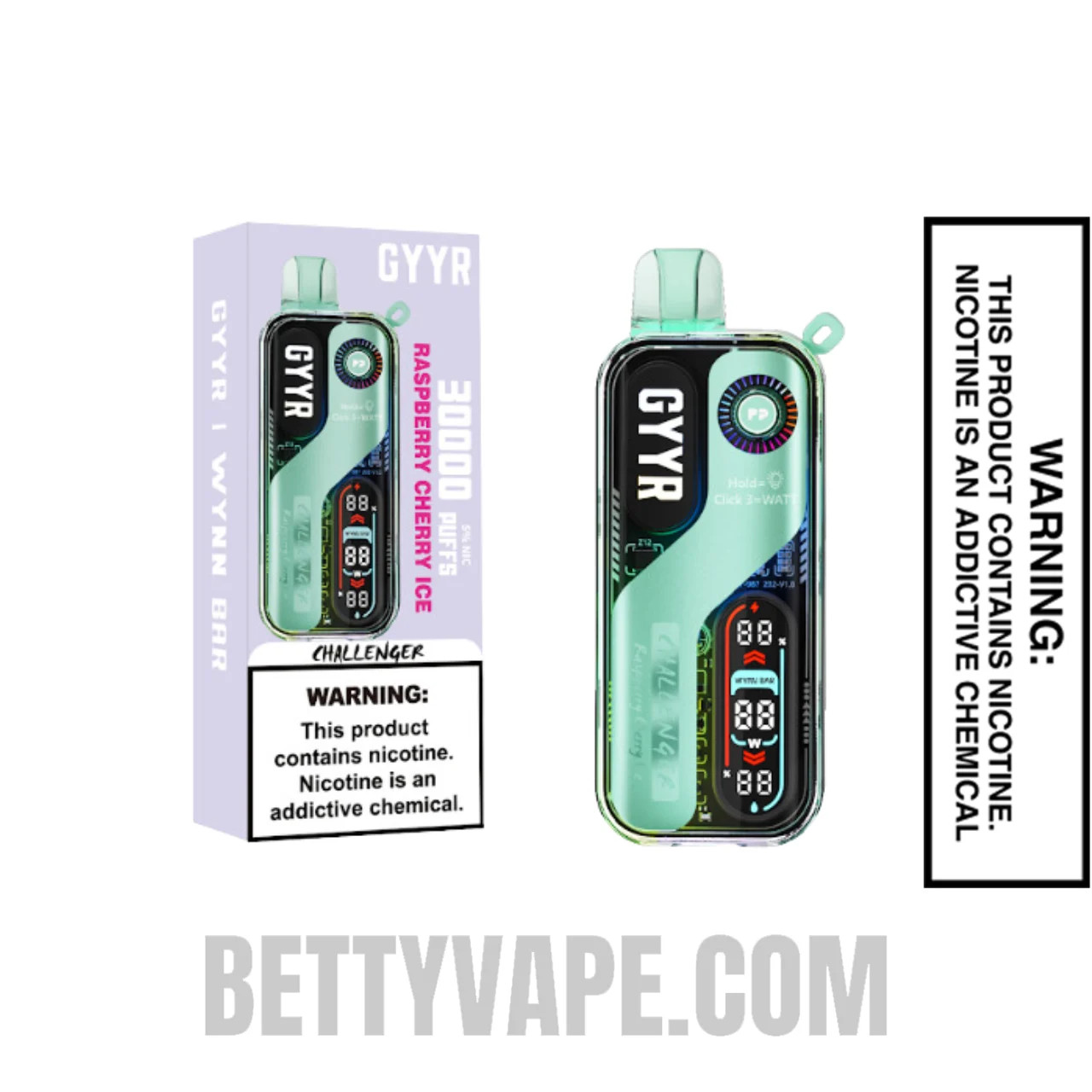Raspberry Cherry Ice GYYR X Wynn Bar Challenger 30K Vape with Package Box