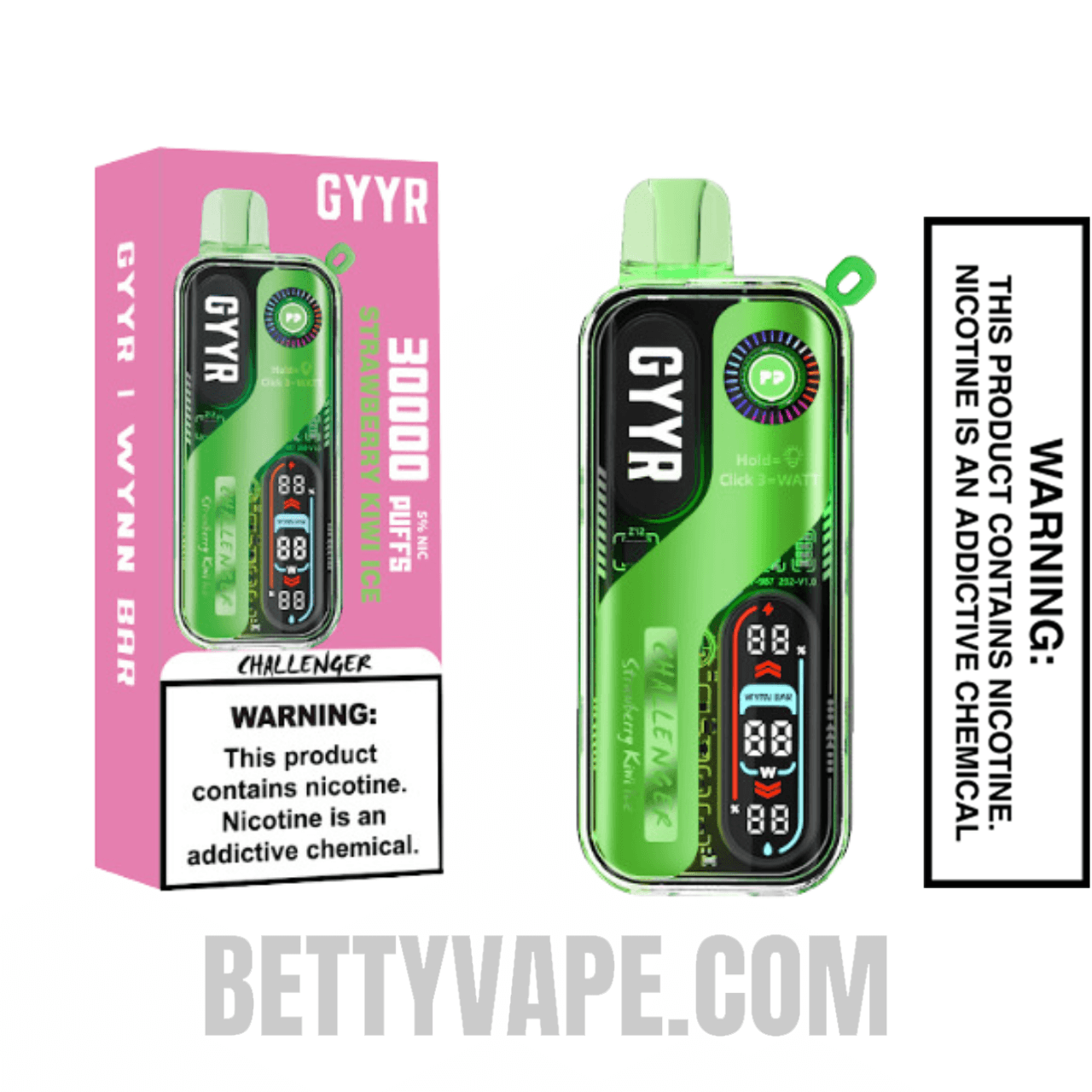 Strawberry Kiwi Ice GYYR X Wynn Bar Challenger 30K Vape Package Box