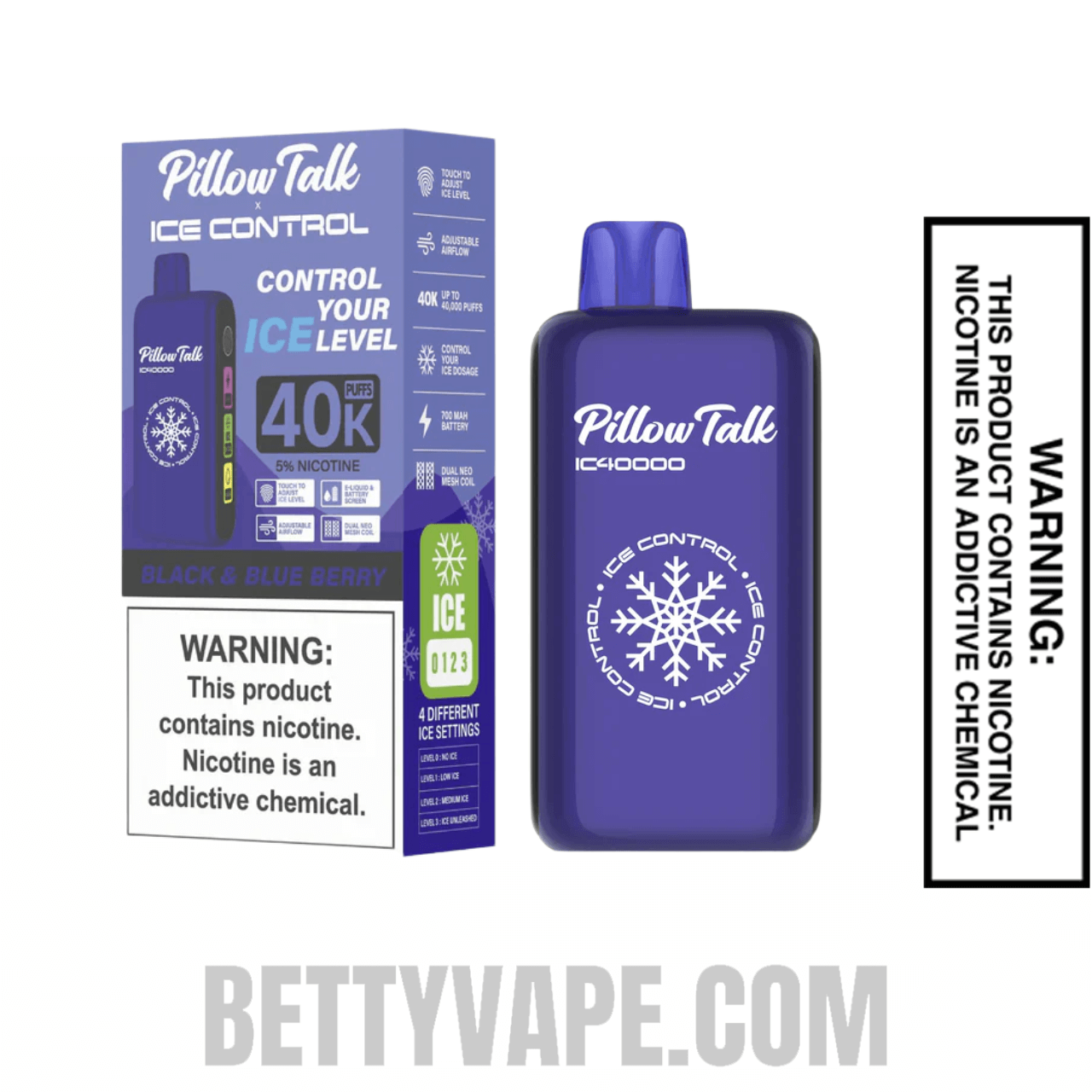 Black & Blue Berry Pillow Talk Disposable Vape IC40000 With Package Box