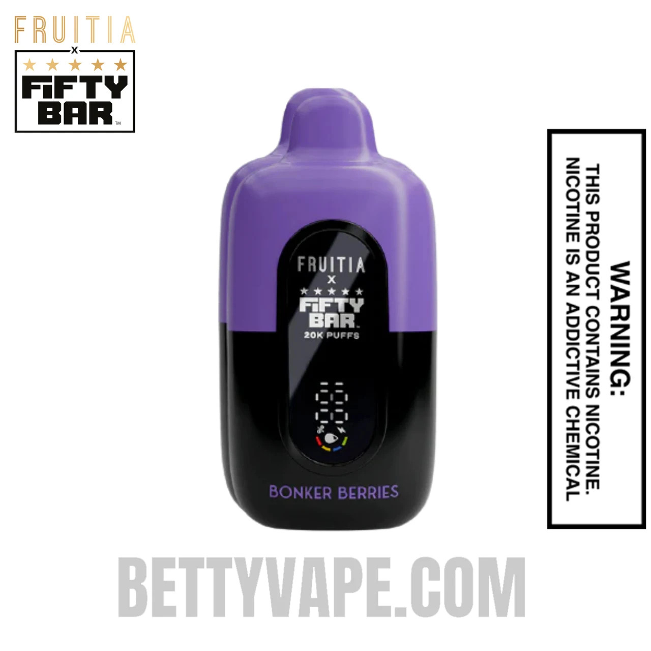 Fifty Bar Vape Baja Burst Acrylic Display | Standard FRUITIA X FIFTY BAR  20K DISPOSABLE VAPE