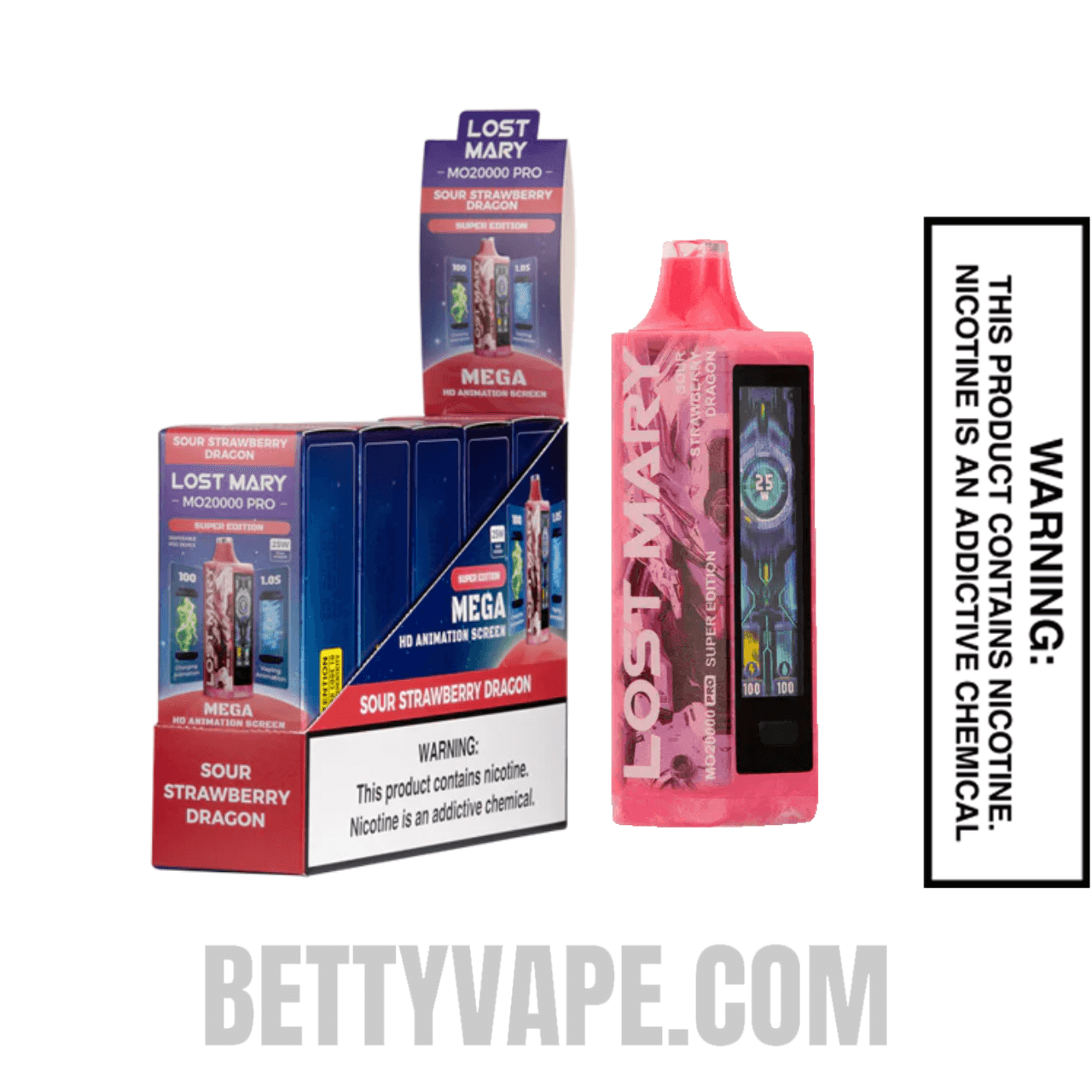 Sour Strawberry Dragon Lost Mary MO20000 Pro Super Edition Vape With Bundle Pack