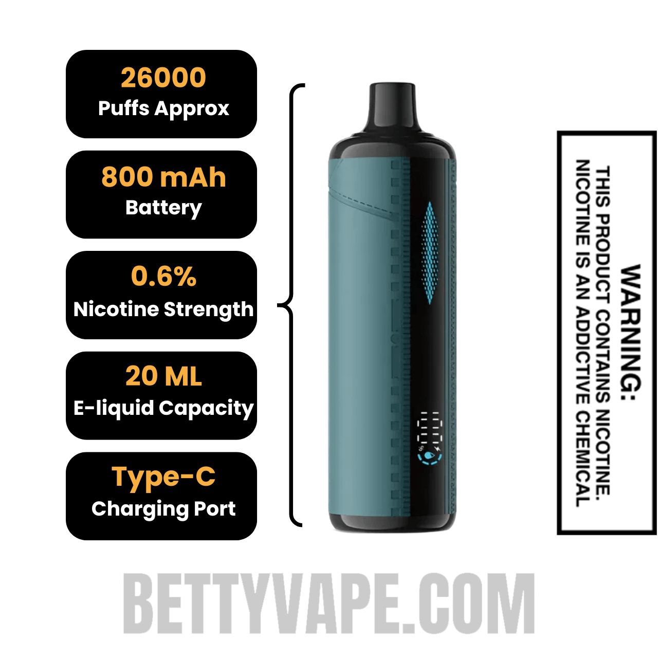 Blue Razz Lemonade Lost Mary x Urban Tale E-Hookah Disposable Vape Specifications