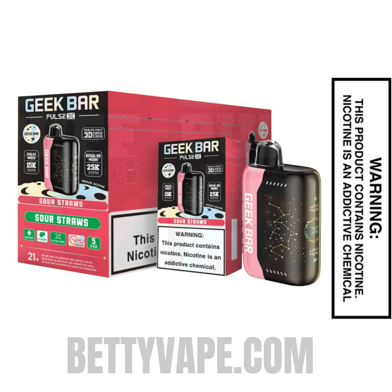 Sour Straws Geek Bar Pulse X Disposable Vape with bundle pack