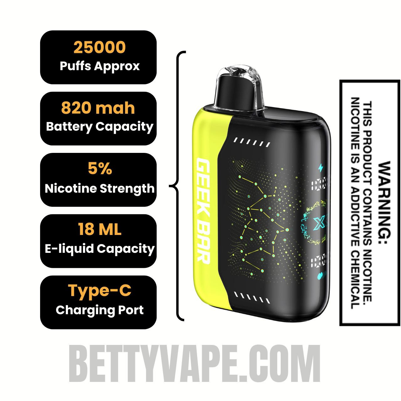 Strawberry Colada Geek Bar Pulse X Disposable Vape Specifications