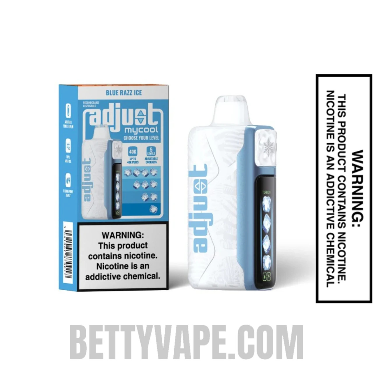 Blue Razz Ice Adjust MyCool 40K Disposable Vapee with Package Box