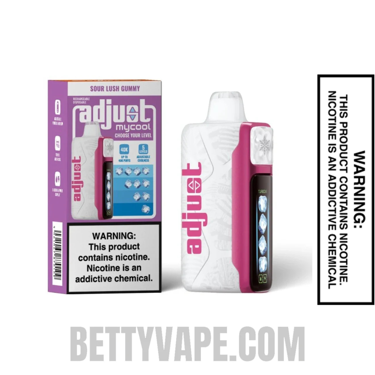 Sour Lush Gummy Adjust MyCool 40K Disposable Vape with Bundle box