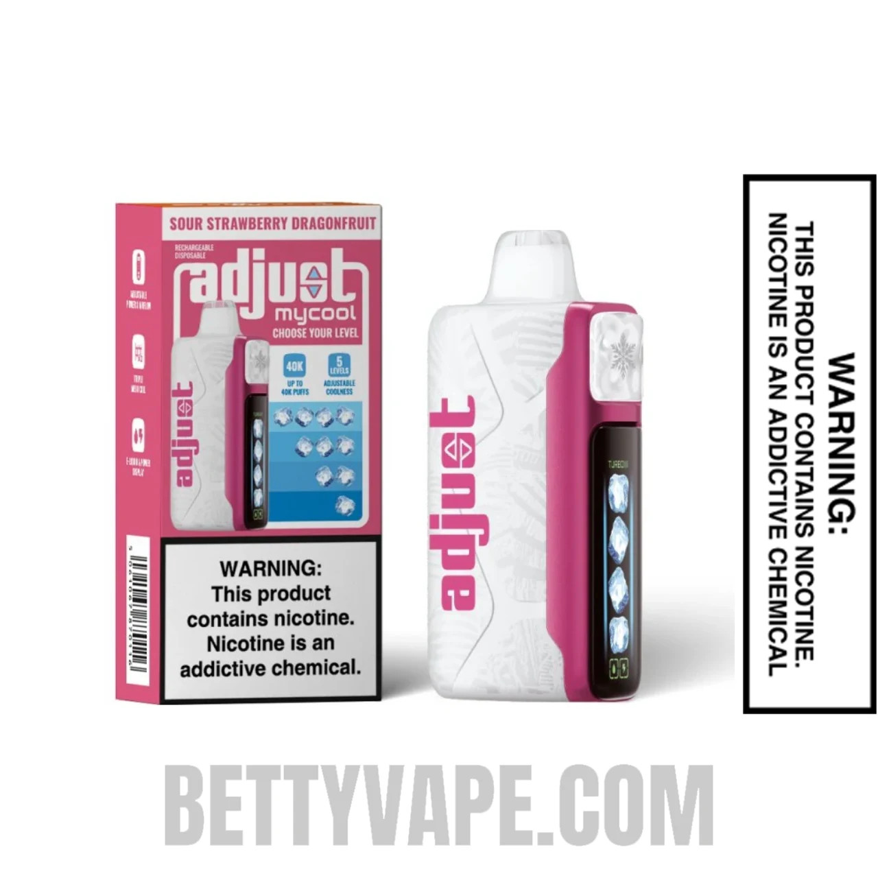 Sour Strawberry Dragonfruit Adjust MyCool 40K Disposable Vape with Package Box
