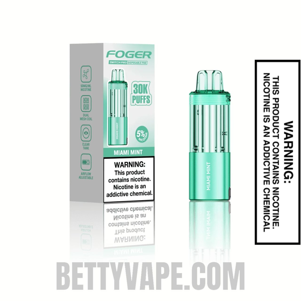Miami Mint Foger Switch Pro Disposable Vape with package box