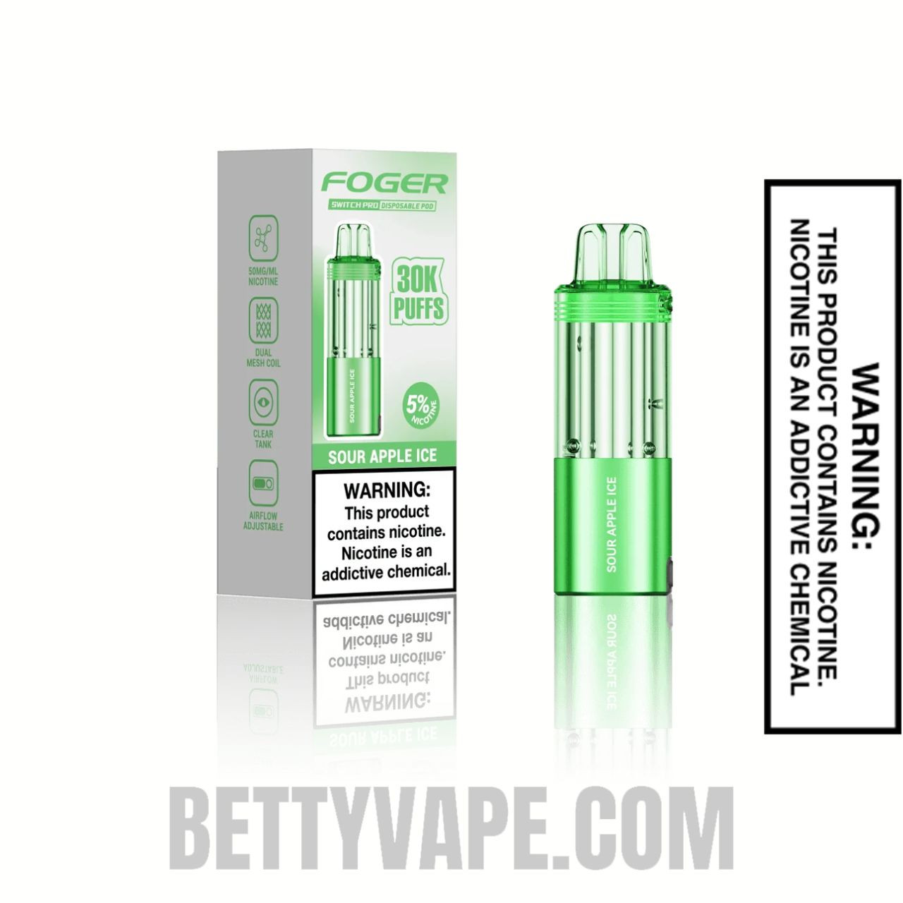 Sour Apple Ice Foger Switch Pro Disposable Vape with package box